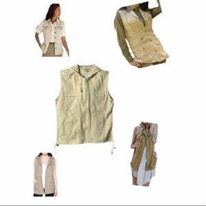 Linen blend‎ safari vest